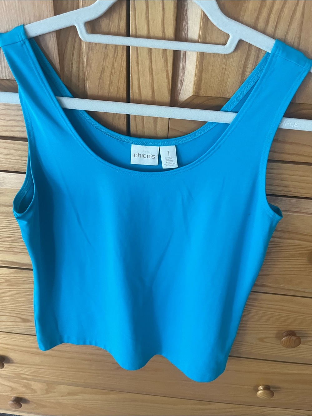Chico's Bright Turquoise Scoop Tank Size 1
